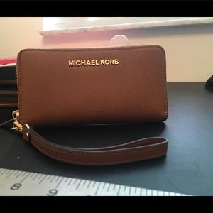 Michael Kors Brown Wristlet Wallet